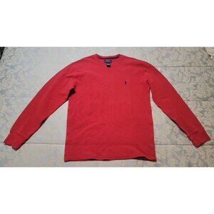 POLO Ralph Lauren Men’s Long Sleeve Waffle Knit Thermal Top Red/Navy Logo XL
